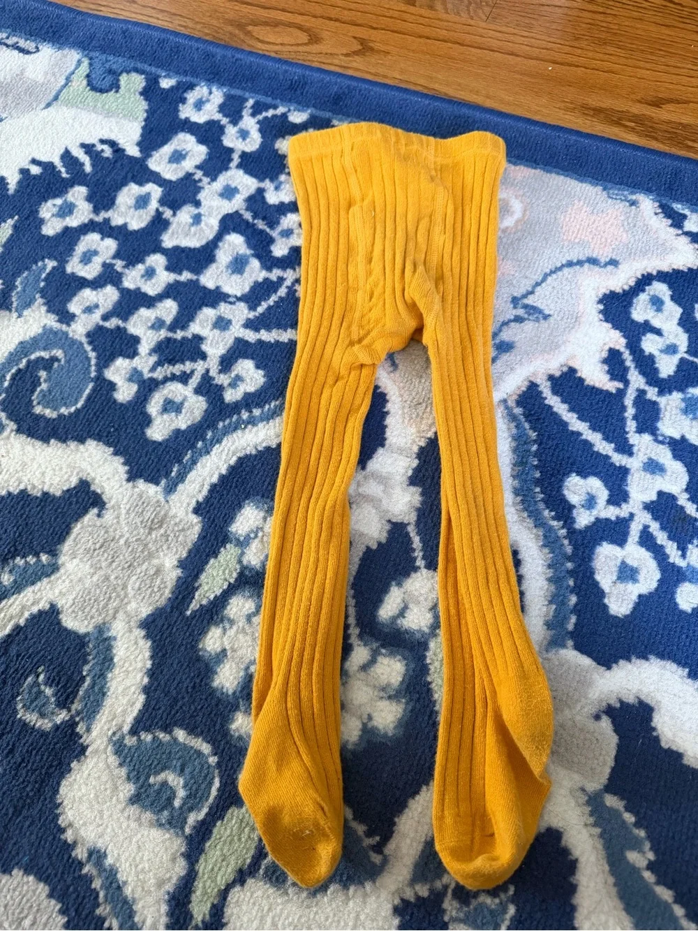 Girls Ribbed Tights in Pink and Mustard - Soft Stretch